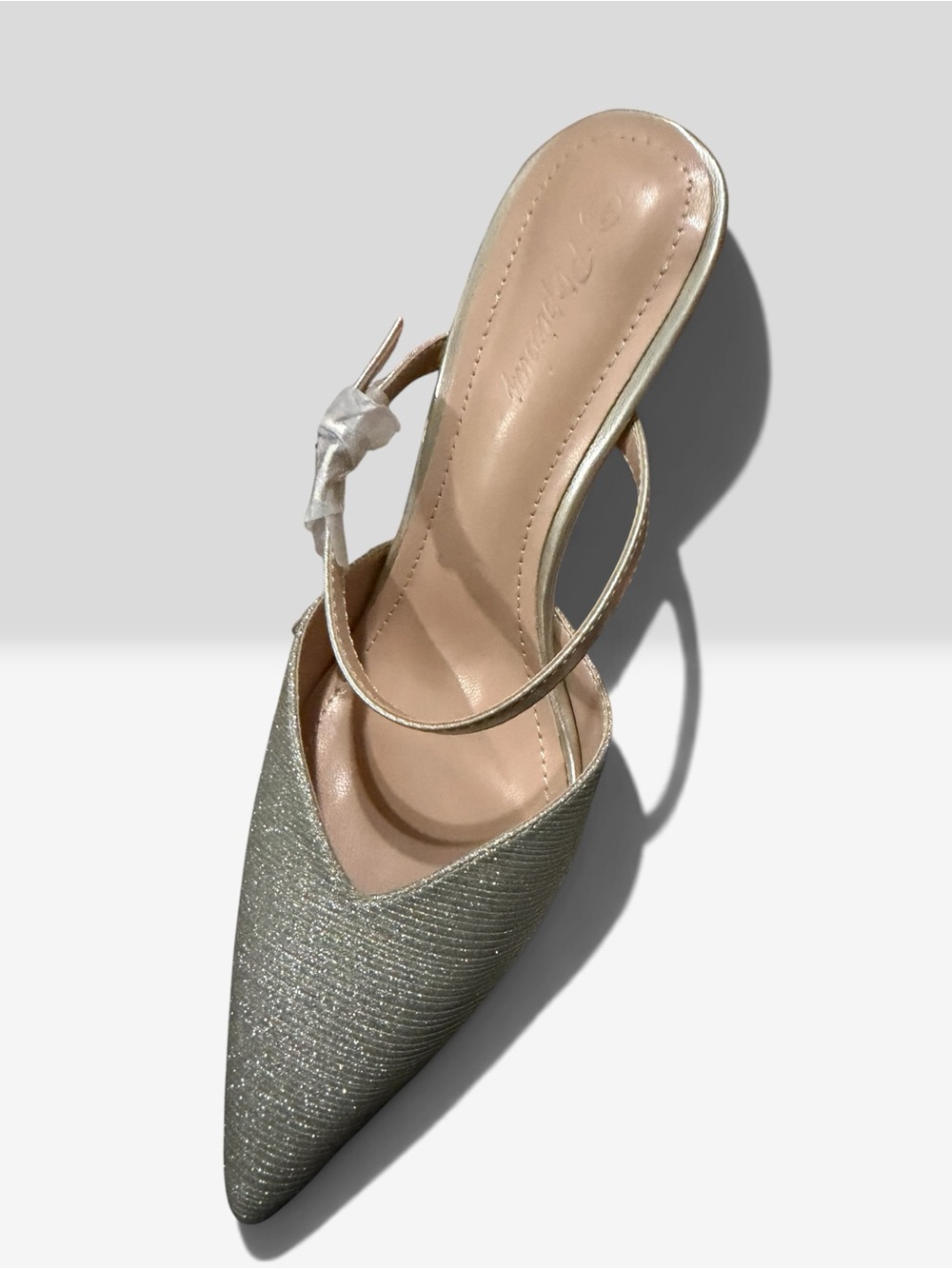 Elegant Women's Pointed Toe Slingback Heels in Champagne - Picture 2 of 4